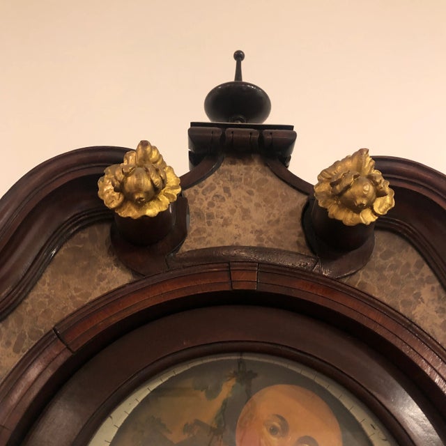 Antique English Mahogany Tall Clock For Sale - Image 10 of 13