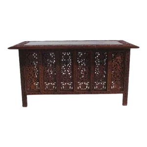 Late 20th Century Indonesian Fret Work Alter Console Table