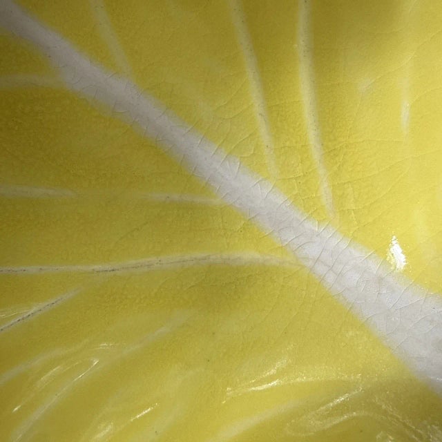 Secla Vintage Secla Majolica Style Portugal Yellow Cabbage Ceramic Bowls-Set of 4 For Sale - Image 4 of 10