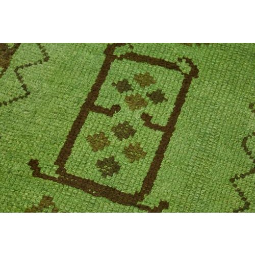 Green Bohemian Runner Rug For Sale - Image 5 of 7