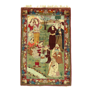 Pasargad DC Antique Omar Khayyam Pictorial Hand Knotted Rug