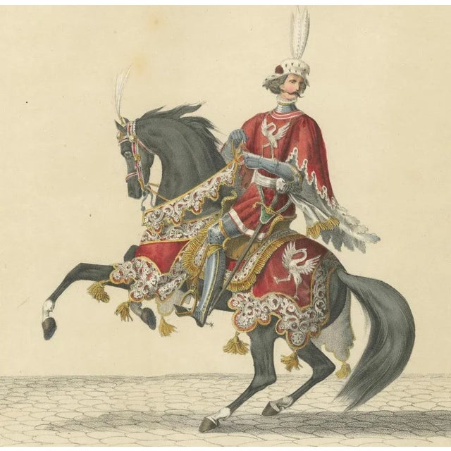 Chivalric Procession in Switzerland The Count of Bregenz and His Banner, 1855, Paper For Sale - Image 6 of 10