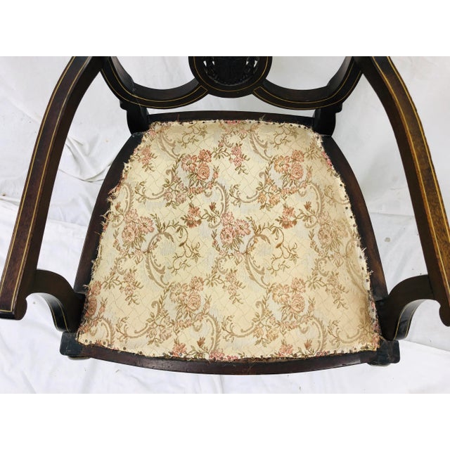 Antique Inlaid Edwardian Arm Chair For Sale - Image 12 of 13