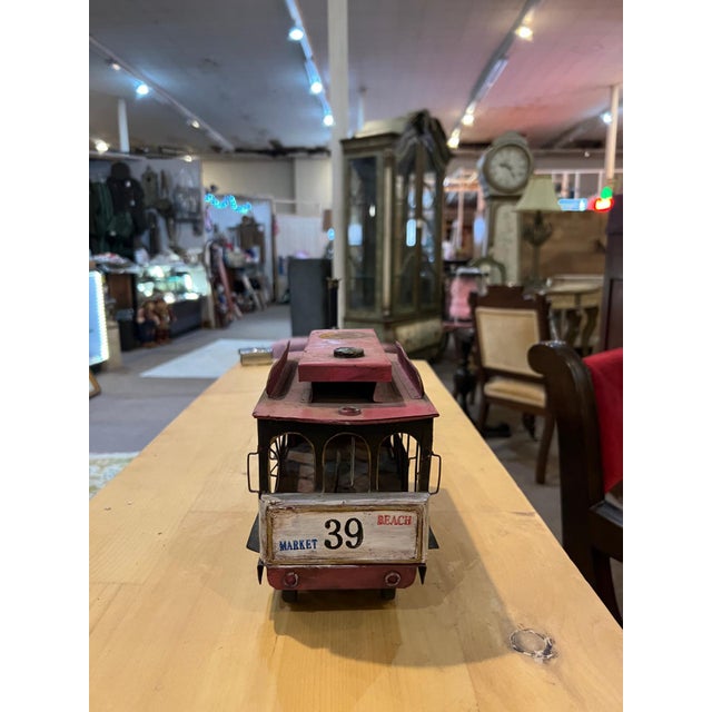 Vintage Decorative Metal Train Model With Passenger Car For Sale - Image 4 of 6