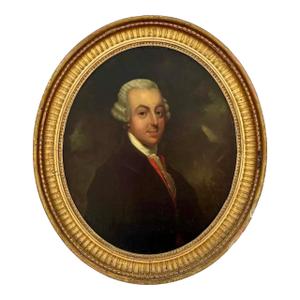Vintage Regency 19th Century Oval Portrait of Gentleman