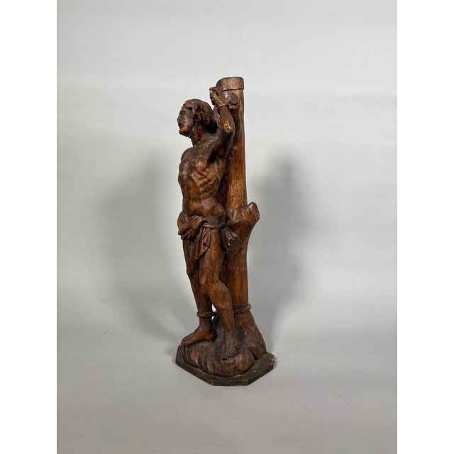 Sculpture, The Martyrdom of Saint Sebastian, 17th century - 60 cm - Wood For Sale - Image 4 of 9