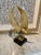 Brass Modernist Brass Bird Hood Ornament Mounted on Marble Base For Sale - Image 8 of 11
