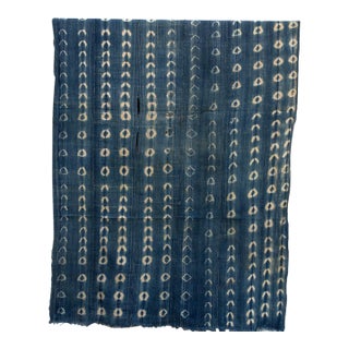 Vintage Malinke African "Gao Crescent" Indigo Throw For Sale