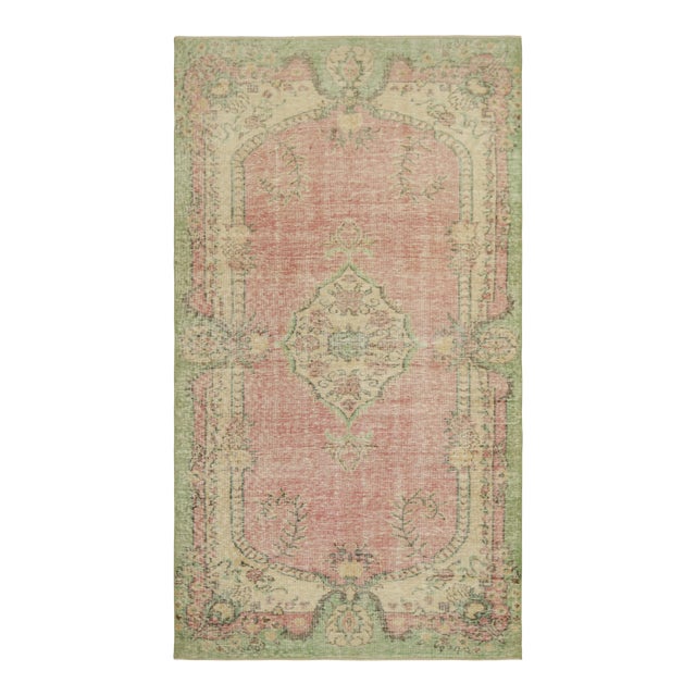 Vintage Zeki Müren Rug in Pink With Medallion and Floral Patterns | Rug & Kilim For Sale