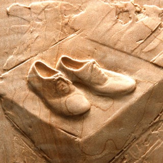 Shoes by Dana Younger | Maple and Padauk Carving of a Pair of Shoes For Sale