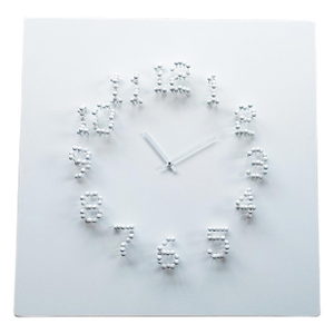 "Mocap" (White-White) Illusionistic Wall Clock / Wall-Sculpture
