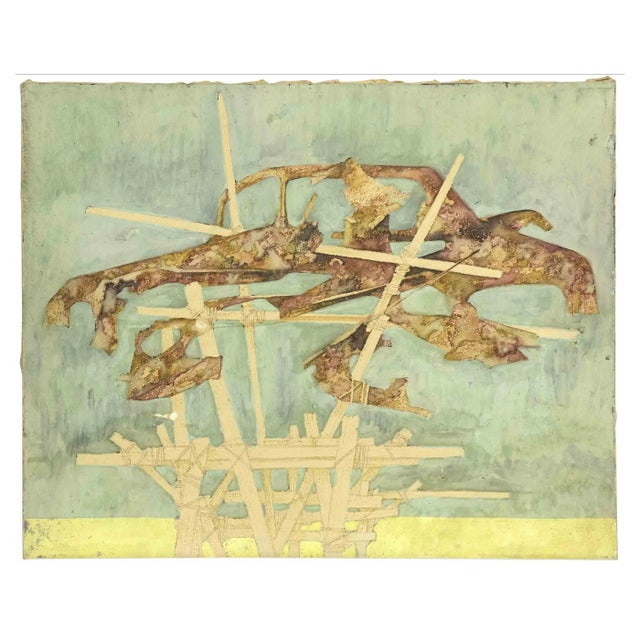 Leo Guida, Abstract Composition, Oil on Canvas, 1970s For Sale