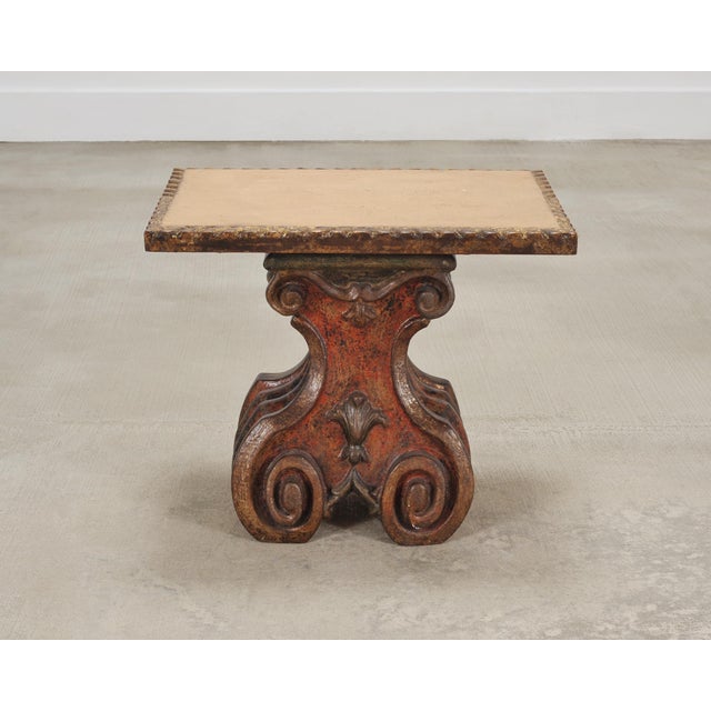 Italian Baroque Carved Gilt Fragment Pedestal Drink Table For Sale - Image 17 of 18