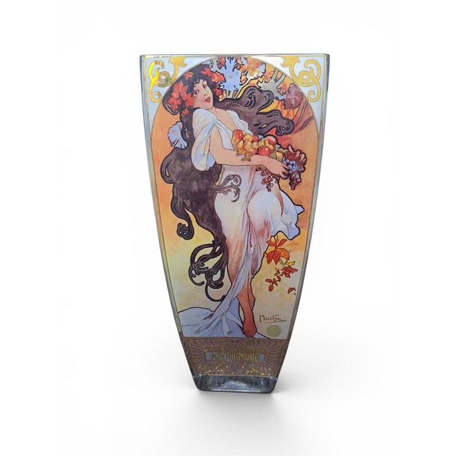Vintage Art Nouveau Vase in Glass, 1950 For Sale - Image 4 of 14