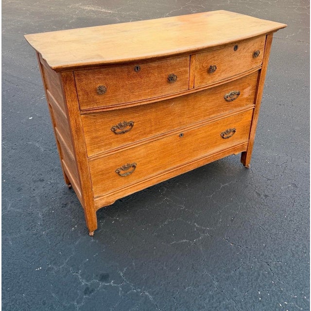 1920s American Antique Oak Dresser on Caster’s For Sale - Image 9 of 10