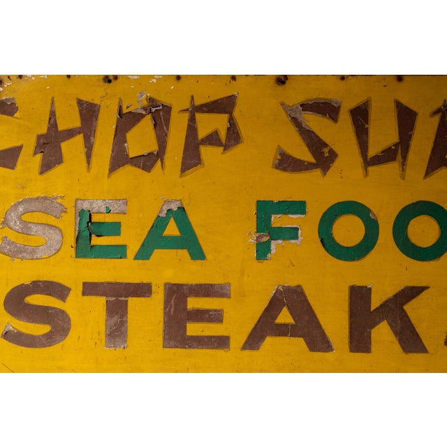 Vintage "Dick's Club" Painted Wood Sign For Sale - Image 4 of 8