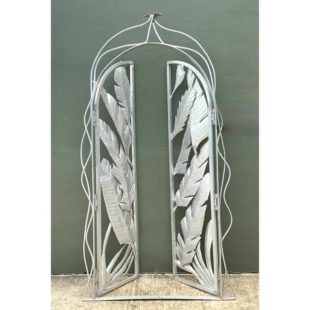 Late 20th Century Vintage Cut Aluminum Palm Frond Gates For Sale - Image 5 of 12