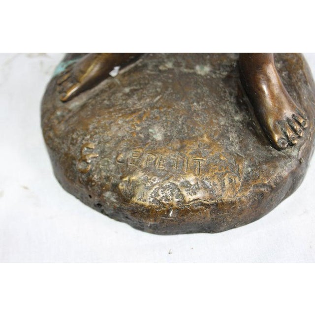 20th Century French Bronze Figure of a Boy For Sale - Image 6 of 7