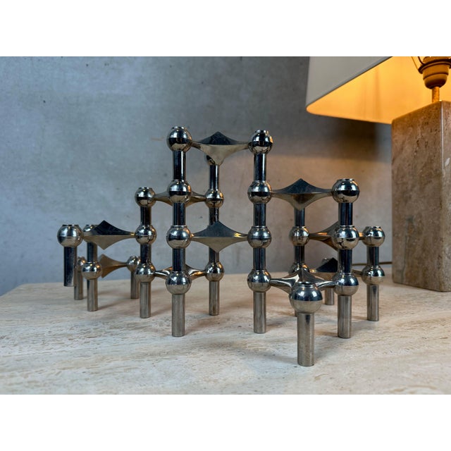 Vintage Design Candle Holder. Chrome. Issued in the 1970s by BMF. Design: Hans Nagel and Werner Stoff (Germany). The 10...