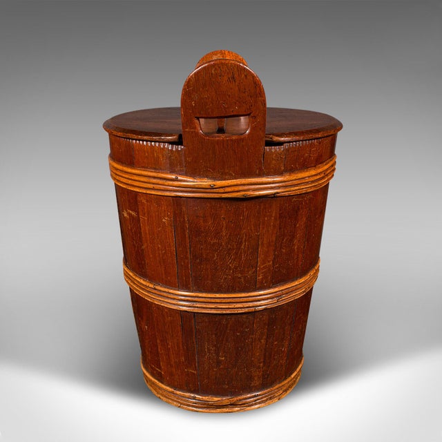 Antique Lidded Waste Bin, Georgian, Dutch, Oak, Fruitwood, Fireside Store c.1800 For Sale - Image 6 of 10