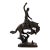 Abstract Bronze Cowboy on Bucking Horse Sculpture, 12” H For Sale
