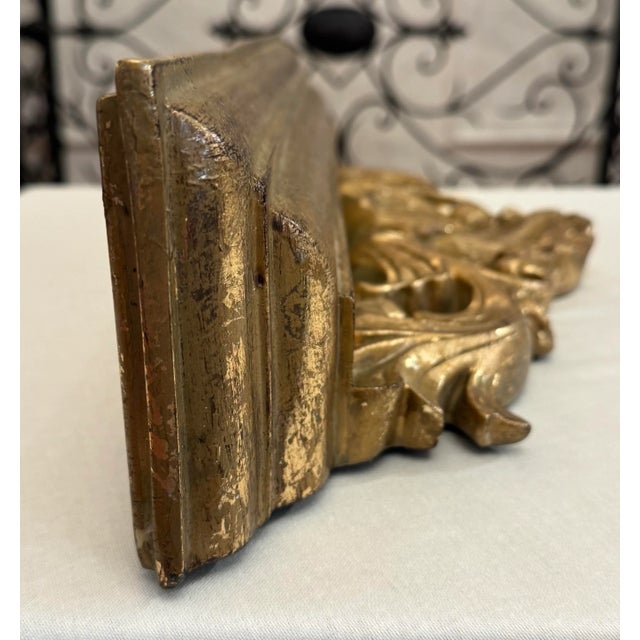 Gold Vintage Rococo Revival Gold Leaf Wall Shelf For Sale - Image 8 of 12