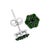 Early 21st Century .925 Sterling Silver 4.0 Cttw Prong Set Round-Cut Treated Green Diamond Floral Cluster Stud Earring, A Pair For Sale - Image 5 of 6