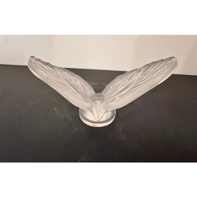 Lalique 1980s Lalique Frosted Crystal Bird Figurine For Sale - Image 4 of 9