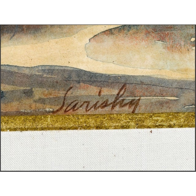 Mid 20th Century Michael Sarisky (1906–1974) Signed Bacchanal Watercolor & Pencil Painting For Sale - Image 5 of 5