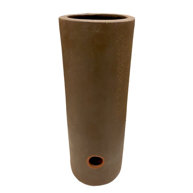 Chinese Tall Chinese Yixing Zisha Brush Pot/Vase/Incense Holder, Signed For Sale - Image 3 of 8