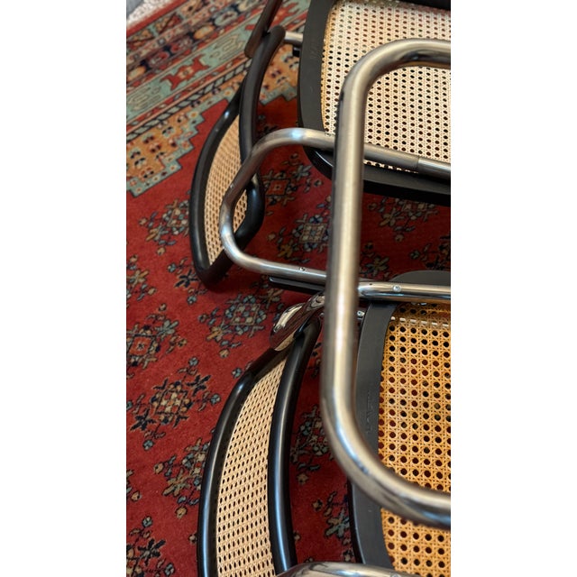Model S64 Dining Chair with Woven Cane and Black Wood Frame by Marcel Breuer for Thonet, 1999, Set of 4 For Sale - Image 17 of 18
