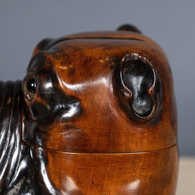 1910s Antique 20th Century Wood of Life Bulldog Inkwell Jar, 1910s For Sale - Image 5 of 18