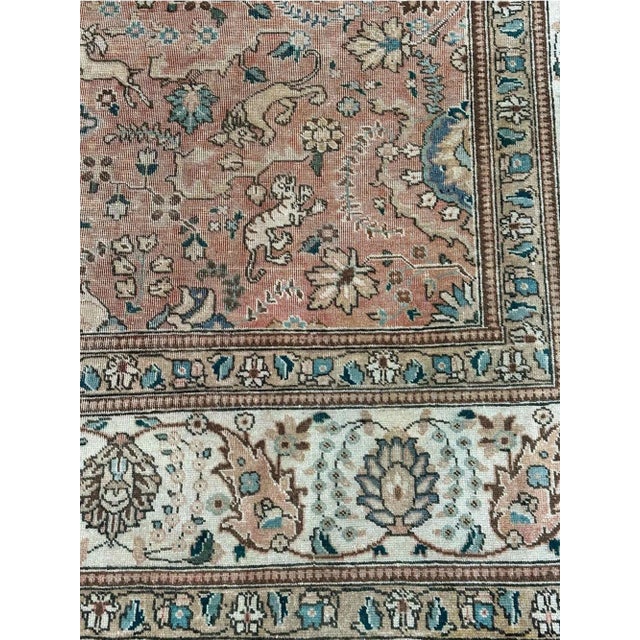 1950s Old Persian Tabriz Area Rug 10'0" X 13'3" For Sale - Image 10 of 12