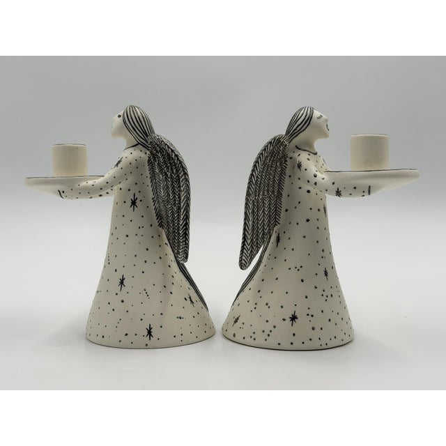 Emilia Castillo Emilia Castillo Angelical Silver & Porcelain Candleholders, Mexico, 1996 For Sale - Image 4 of 18