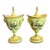 Vintage Mottahedeh Creil Style Chestnut Urns Pair-Yellow Black-Italy-Neoclassic For Sale