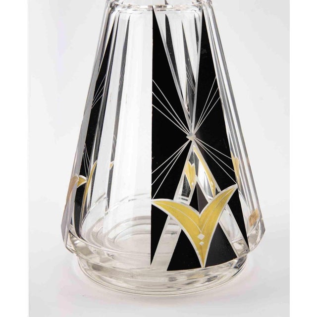 Art Deco Czech Glass Carafe attributed to Karel Palda, 1930s For Sale - Image 4 of 6