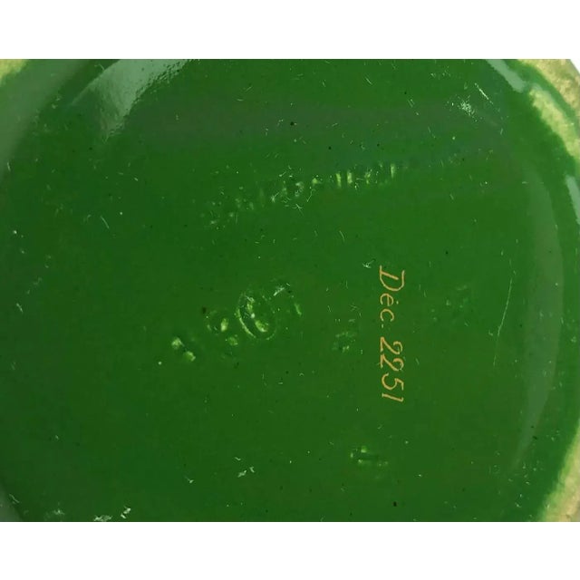 Art Deco Sarreguemines Green and Gold Art Deco Porcelain Vases, France, 1940s For Sale - Image 3 of 8