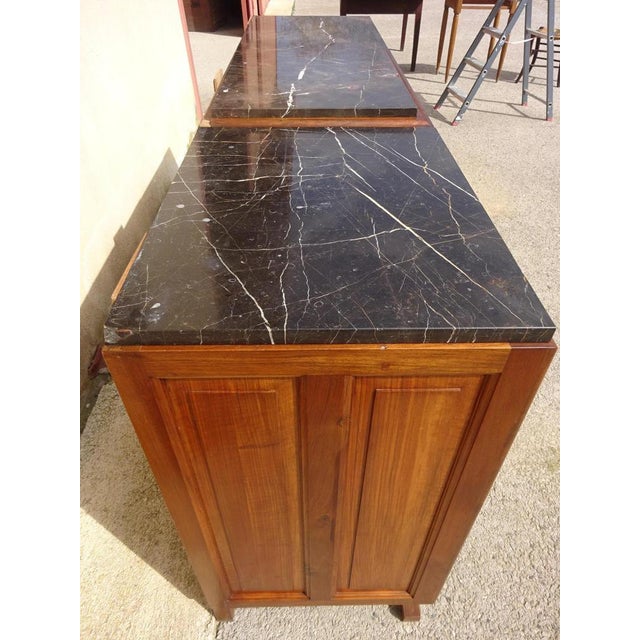 Large Sideboard in Walnut and Black Marble, 1950s For Sale - Image 9 of 18