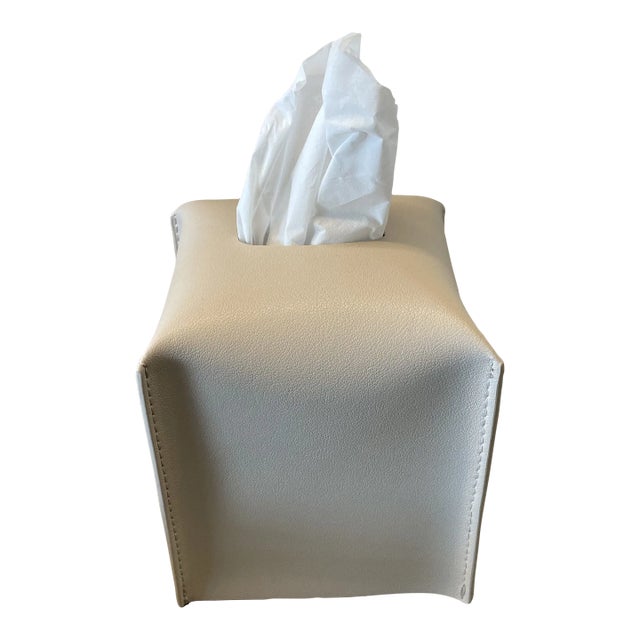 Nicole Sassaman Tissues Box in Beige For Sale