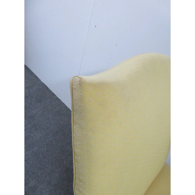 1940s Chippendale Yellow Upholstered Mahogany Library Chair For Sale In Philadelphia - Image 6 of 7