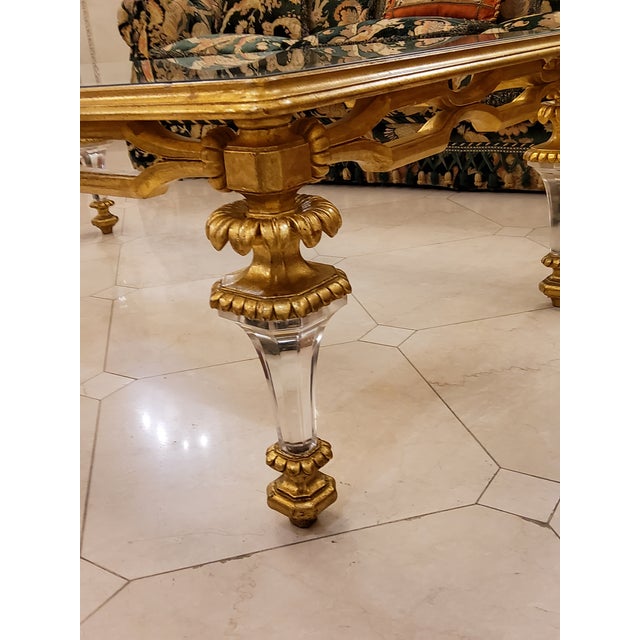 Traditional 1990s Wooden Glass Coffee Table For Sale - Image 3 of 4