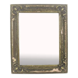 Small Antique Giltwood Plaster Gold Wood Frame Mirror Chippy Gilded