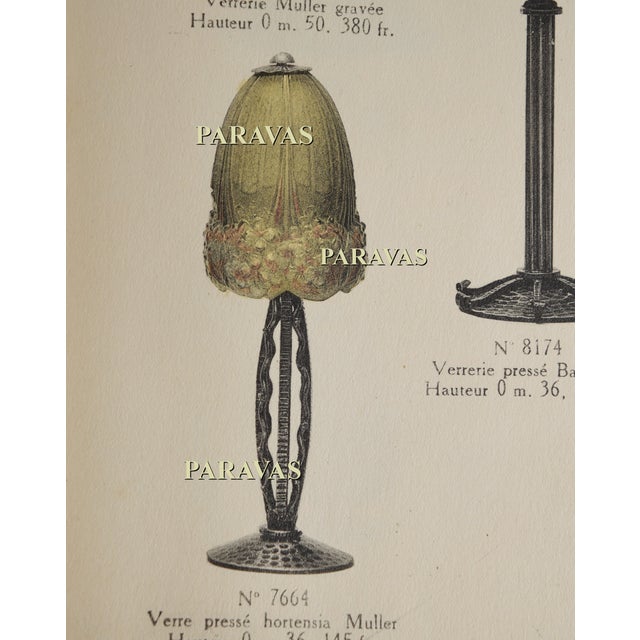 Hettier Vincent & Muller Freres French Art Deco Hydrangea Lamp in Wrought Iron - 1920s For Sale - Image 10 of 10