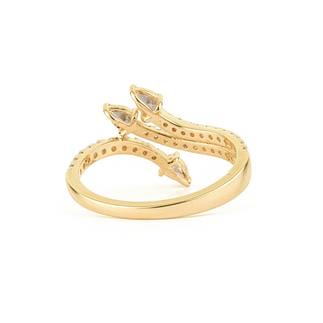 Metal VRJewels Celestial Open Bypass Diamond Engagement Ring Size 9 in 14k Solid Gold For Sale - Image 7 of 14