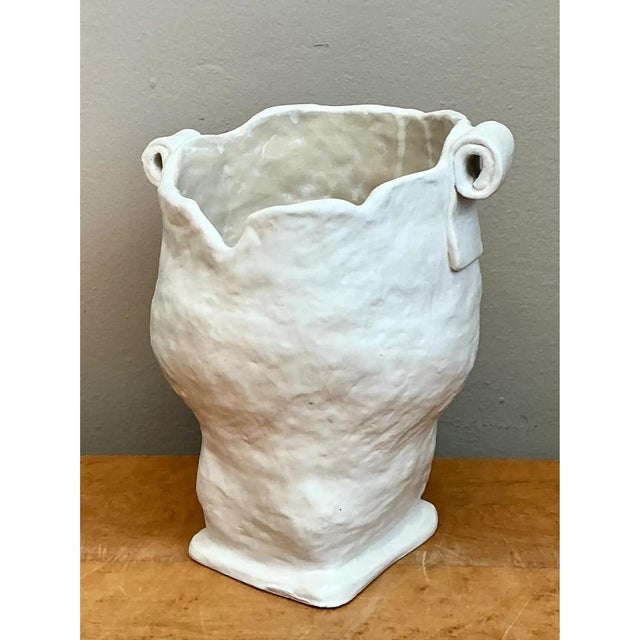 Vintage Handcrafted Ceramic Vase For Sale - Image 9 of 12