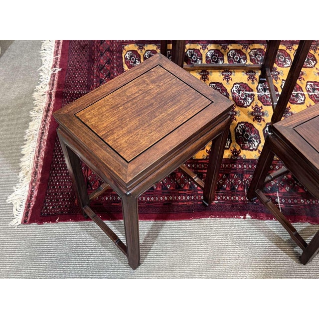 Nesting Mahogany Tables, 1970s, Set of 4 For Sale - Image 6 of 14