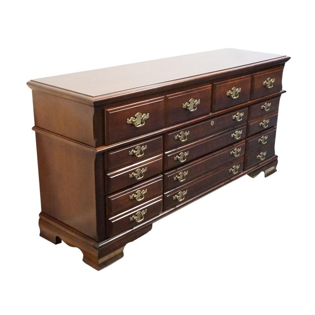 Bassett Bassett Furniture Solid Cherry Traditional Style 64" Triple Dresser 2107-237 For Sale - Image 4 of 13