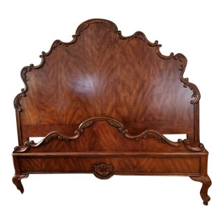 Drexel Heritage Belle Maison Carved Bed of Ribbon King For Sale