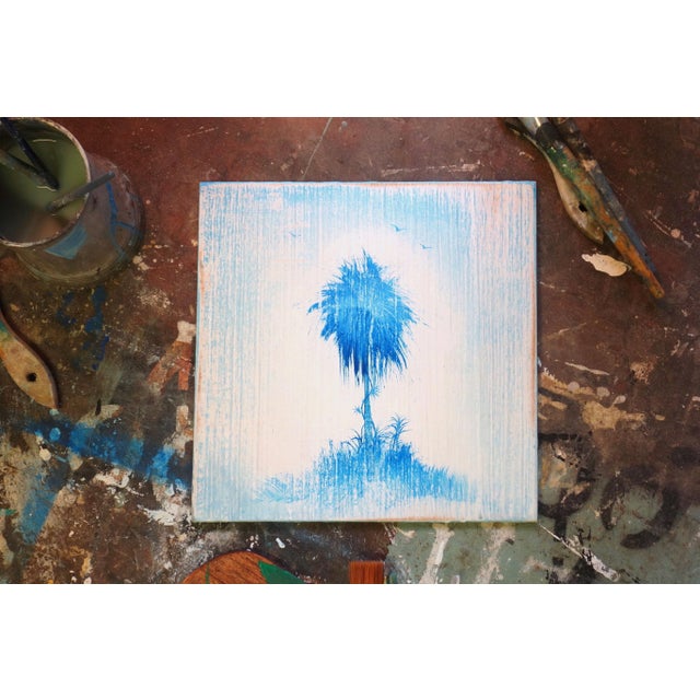 English Single Palm - Delftware and Shattered Silk Inspired For Sale - Image 3 of 4