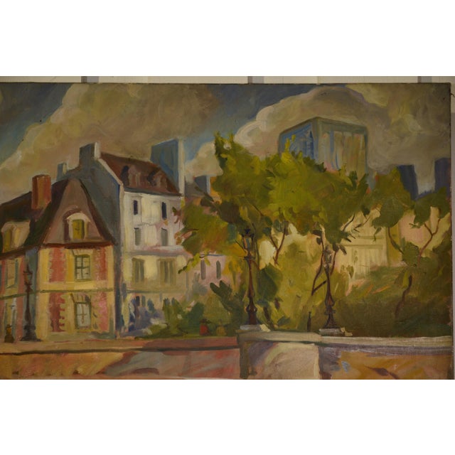 1980s Figurative Post-Impressionist Artist, Canal Poirot, 1980, Oil Painting on Canvas For Sale - Image 5 of 9